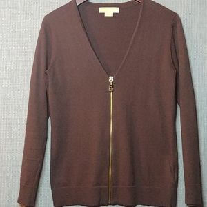 Michael Kors V-Neck Zipper Cardigan
